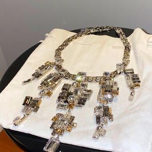Silver Gold atelier Swarovski chandelier necklace